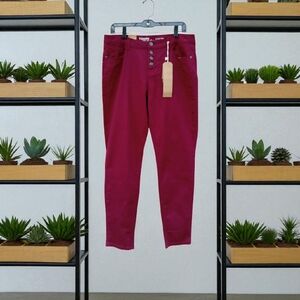 Hippie Laundry Women's Midrise Jeans 32 SKINNY‎ BURGUNDY NWT